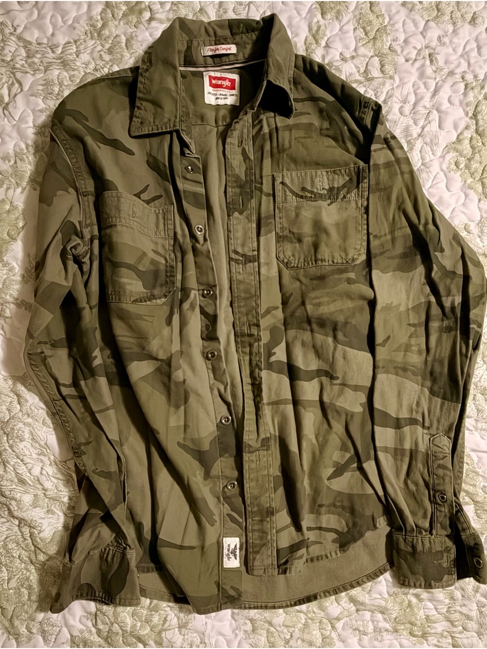 Wrangler Green Camo Field Jacket Shirt